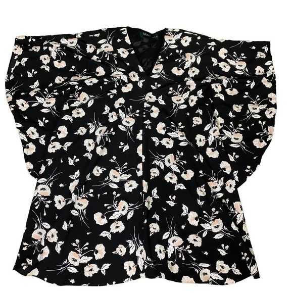 Lauren Ralph Lauren Womens Braedyn Black Floral Daytime Party Dress Size Medium - Picture 3 of 10
